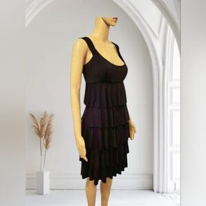 Cute Little Black Ruffled dress Size L NWT